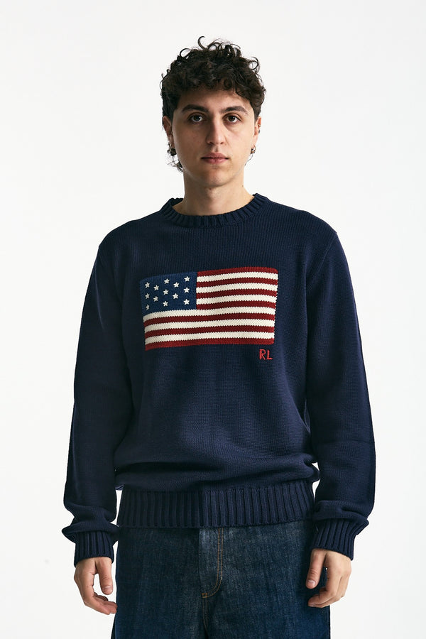 Maglia in cotone blu uomo Polo ralph lauren