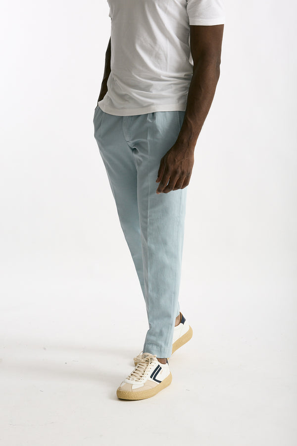 Pantalone azzurro Cotone e lino uomo Incotex