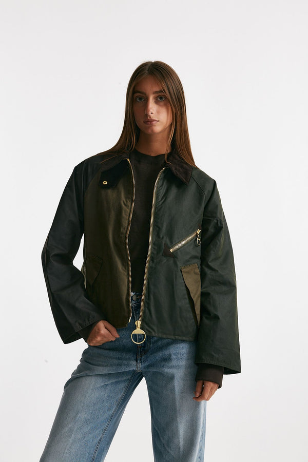 giubbino cerato arlene wax jacket verde/militare donna Barbour