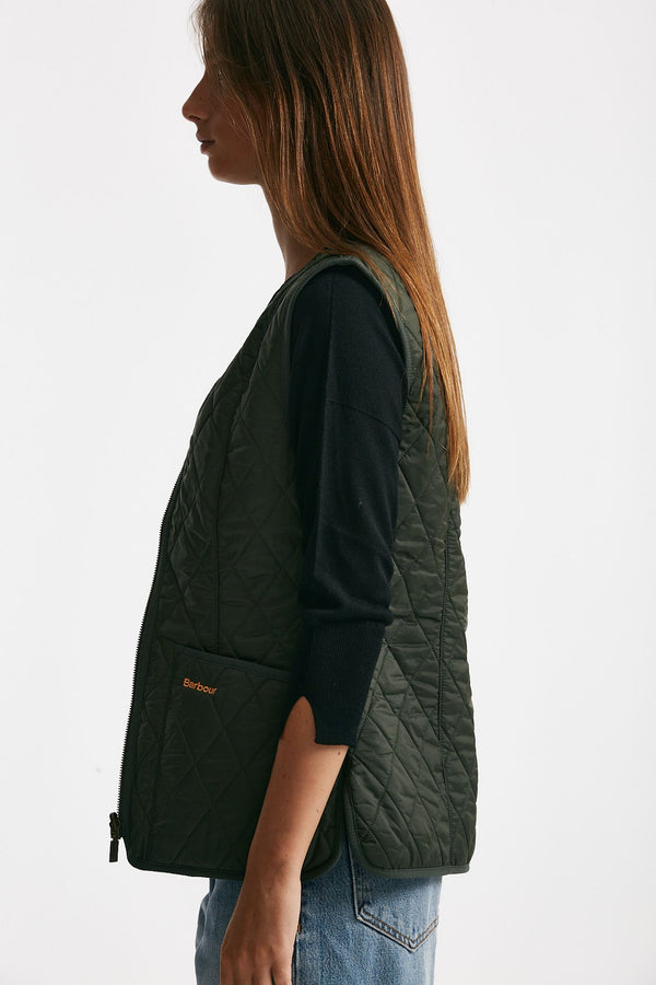 gilet trapuntato flece betty verde donna Barbour