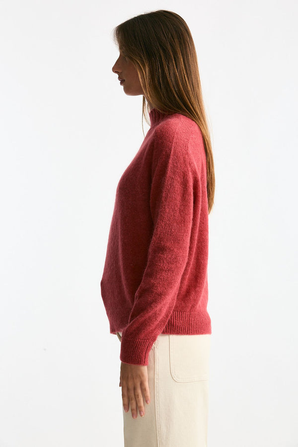 Maglia lupetto in alpaca fragola donna Clouds