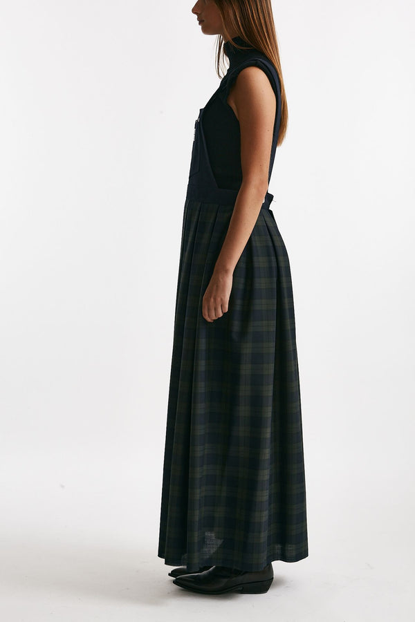 salopette tartan linton verde/blu donna Department five