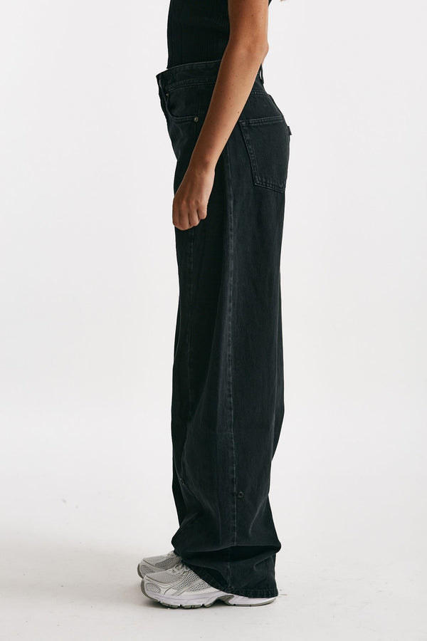 jeans gamba ampia hostel grigio/nero donna Department five