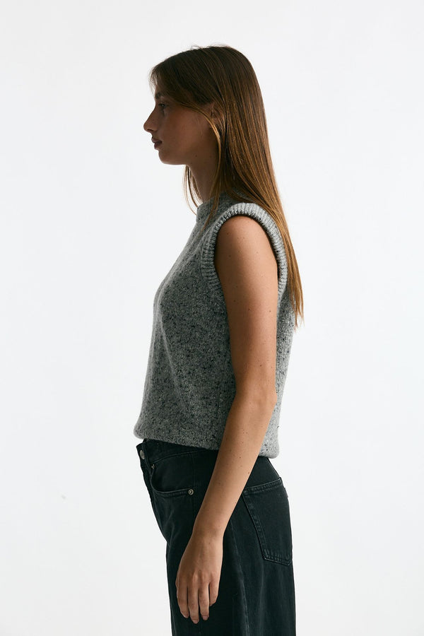 Gilet in maglia moulinè grigio donna Department five