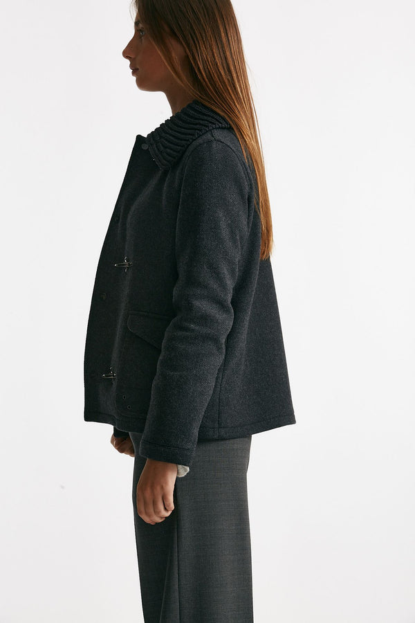 giaccone tre ganci corto antracite donna Fay