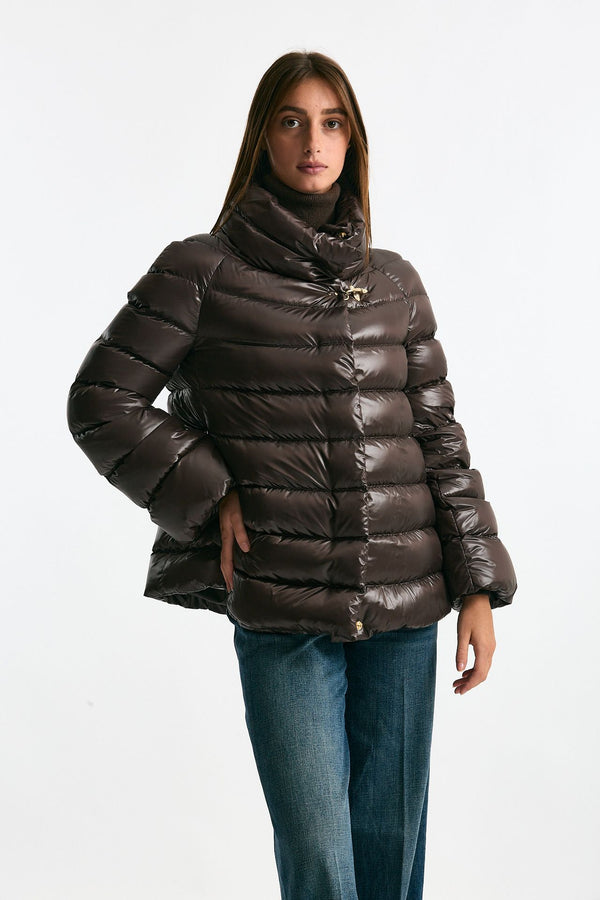Piumino corto cioccolato donna Fay