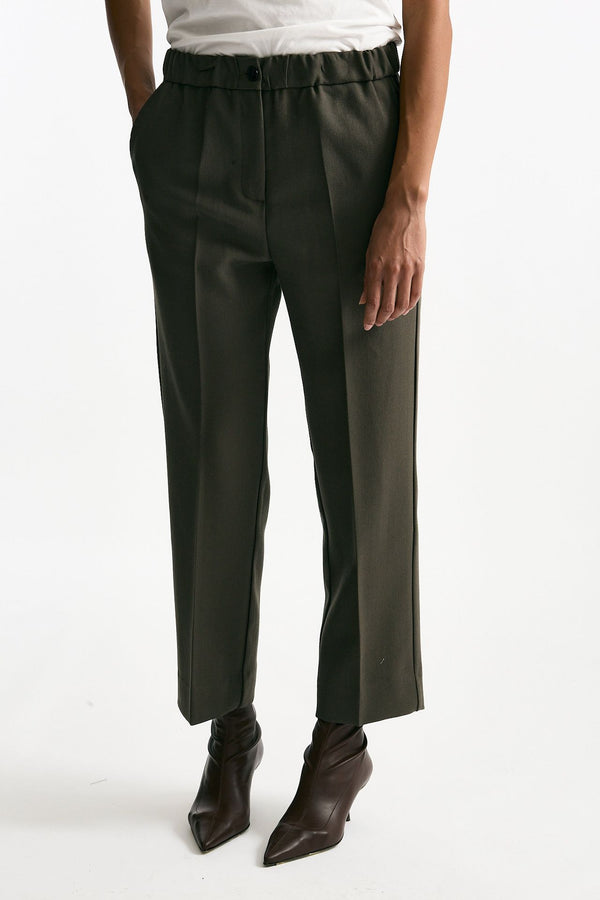 Pantalone morbido verde oliva donna Grifoni