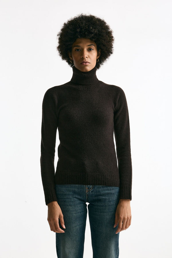 Maglia in cachemire e seta marrone donna Grifoni