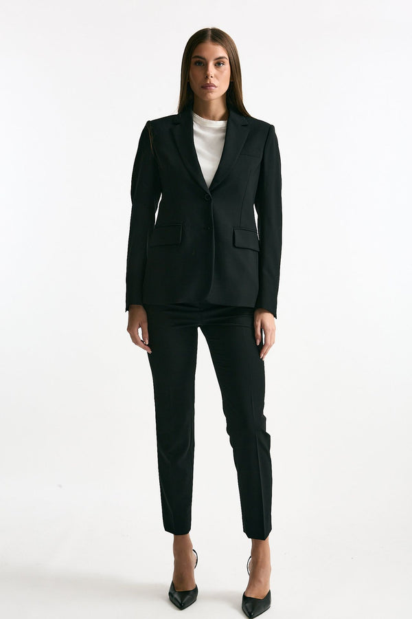 Tailleur in fresco lana nero donna Grifoni