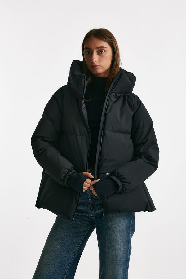 giubbino laminar corto nero in gore-tex windstopper donna Herno