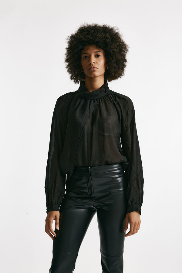 Camicia in viscosa nero donna Iro