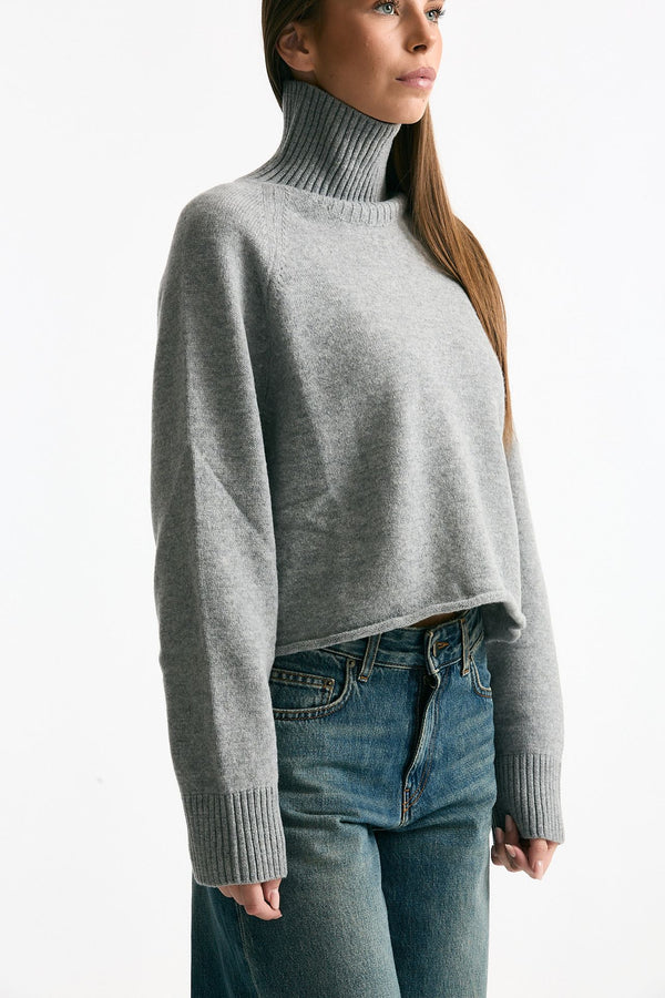 Dolcevita crop grigio donna Laneus