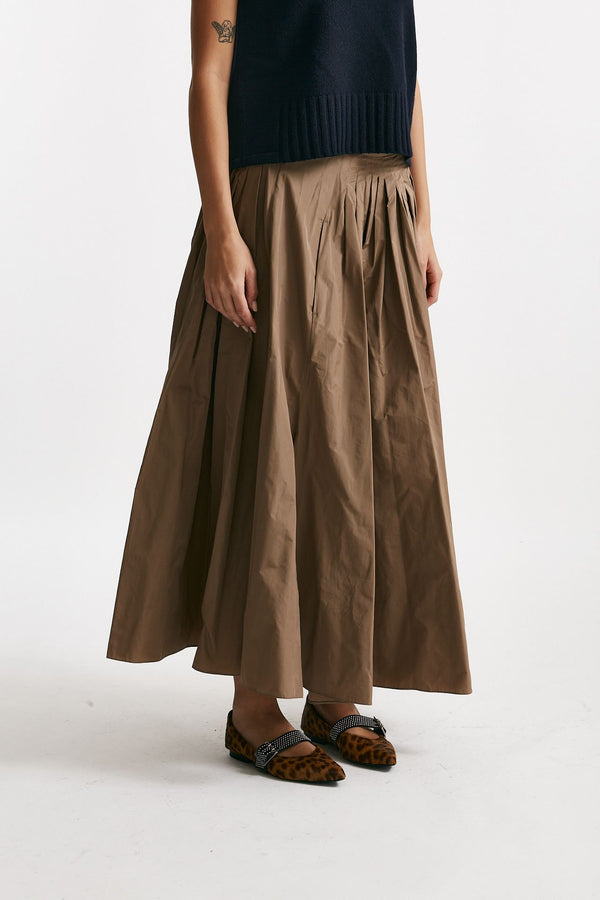 Gonna JOCKEY in taffetà antigoccia ‘cammello donna Max mara s