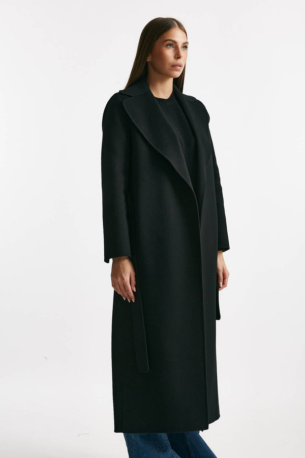 Cappotto POLDO lungo a vestaglia nero donna Max mara s