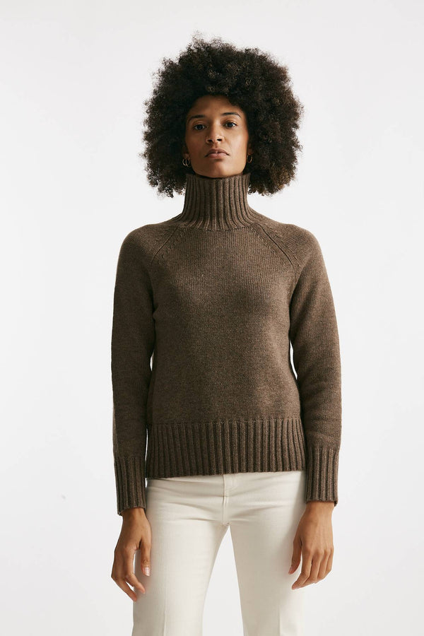 Maglia MANTOVA dolcevita in lana e cachemire tortora donna Max mara s