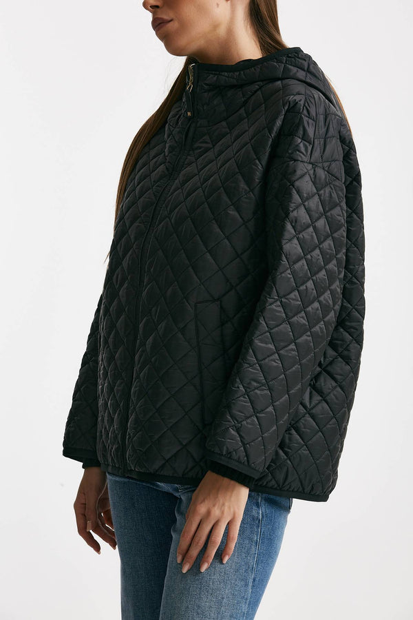 Giubbino LEO in tela antigoccia nero donna Max mara s