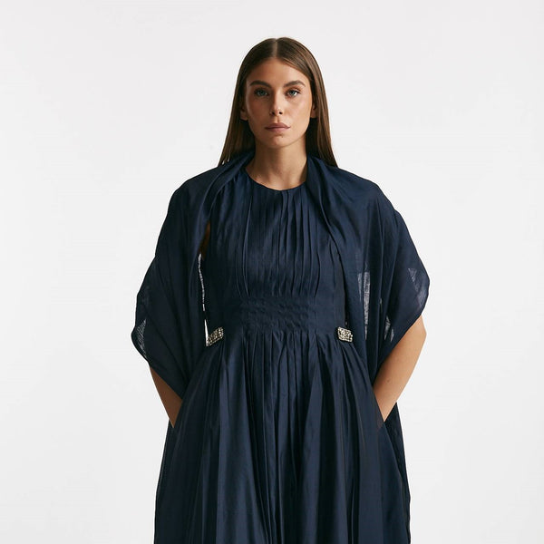 Stola in tessuto di seta blu donna Max mara s