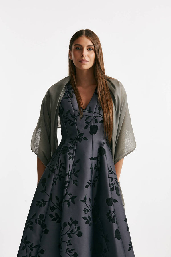 Stola in tessuto di seta grigio donna Max mara s