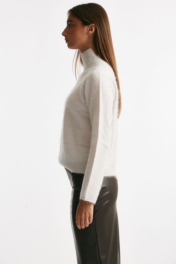 maglia collo alto bianco panna donna Nude