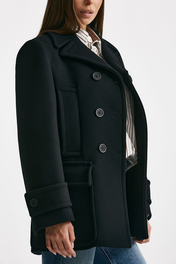 Caban doppiopetto nero donna Seafarer