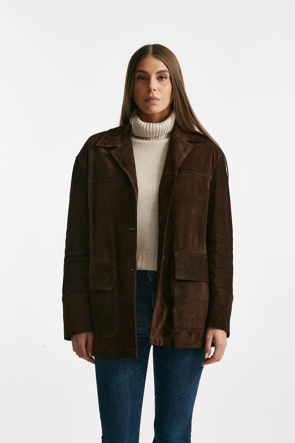 Blazer in suede marrone donna Myskin