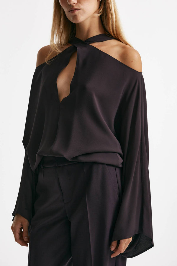 blusa cut melanzana donna Federica tosi