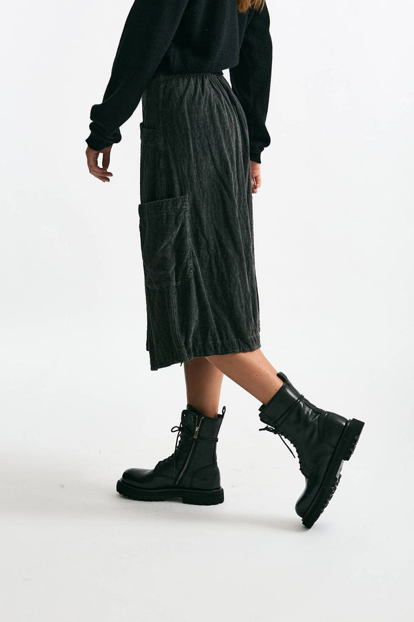 Gonna midi in velluto a costine piombo donna Transit par such