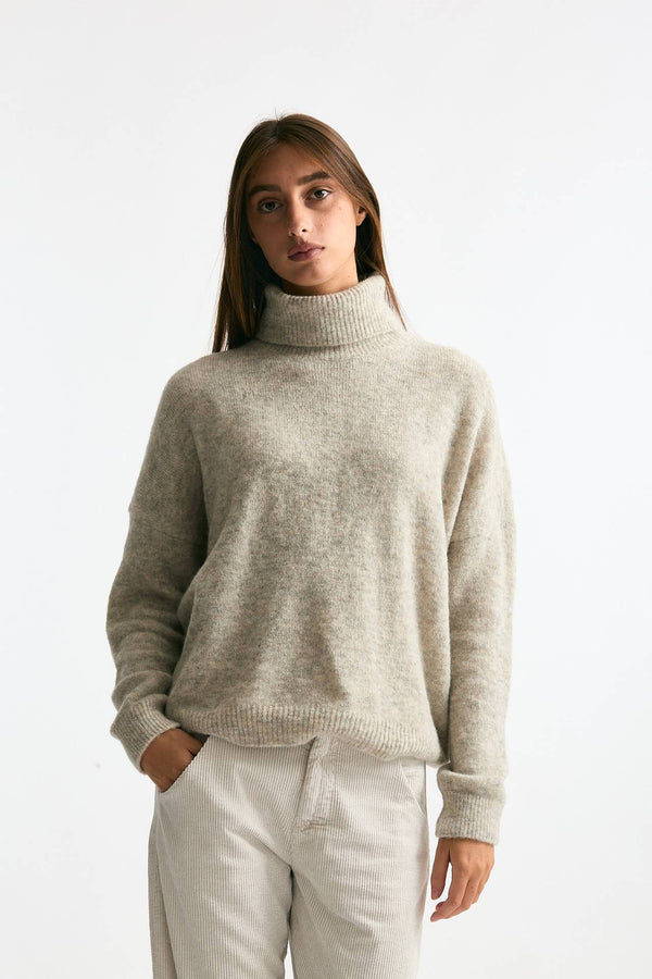 Maglia dolcevita grigio chiaro melange donna Transit par such