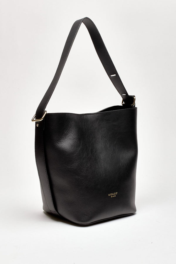 Secchiello morbido MADISON in nappa nero donna Avenue 67