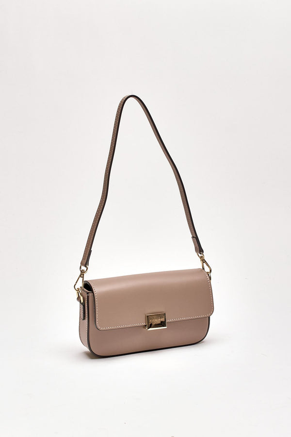 Clutch rigida FARAH in pelle ruga tortora donna Avenue 67