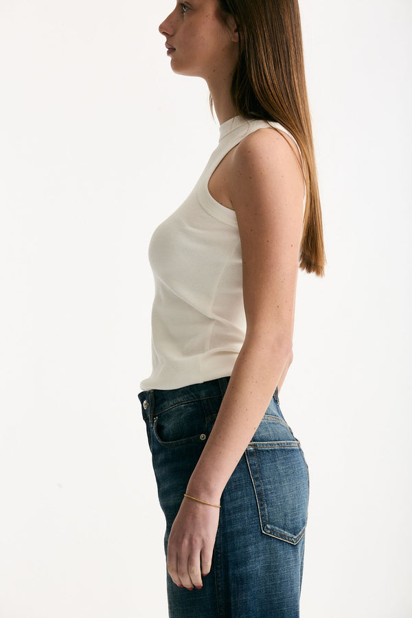 Top scollo america bianco donna Department five