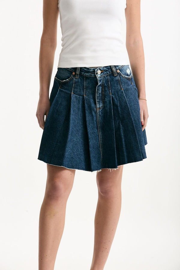 Gonna ROSS a pieghe in denim donna Department five