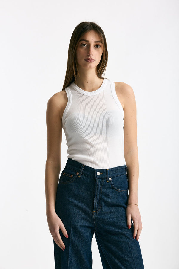 Top scollo america bianco donna Department five