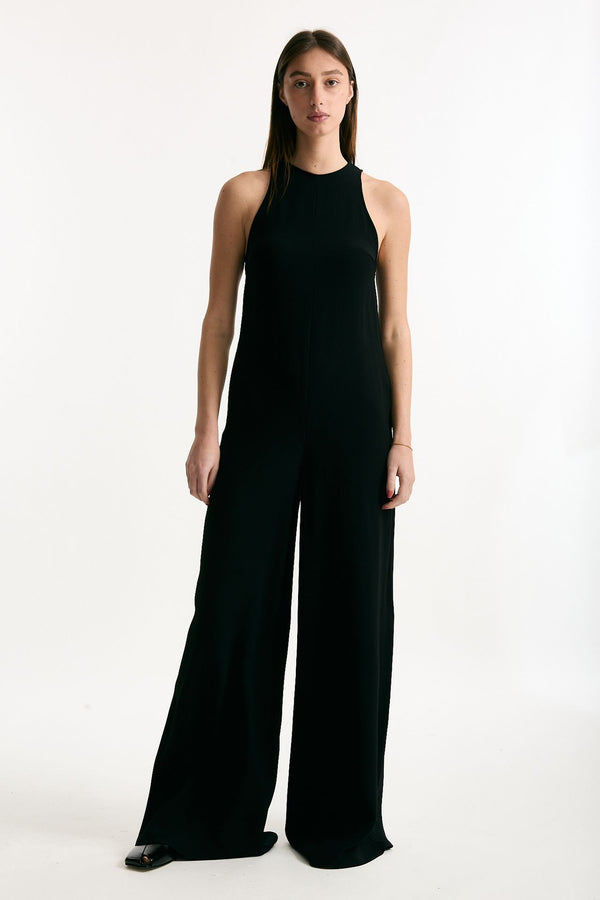 Tuta fluida nero donna Dondup