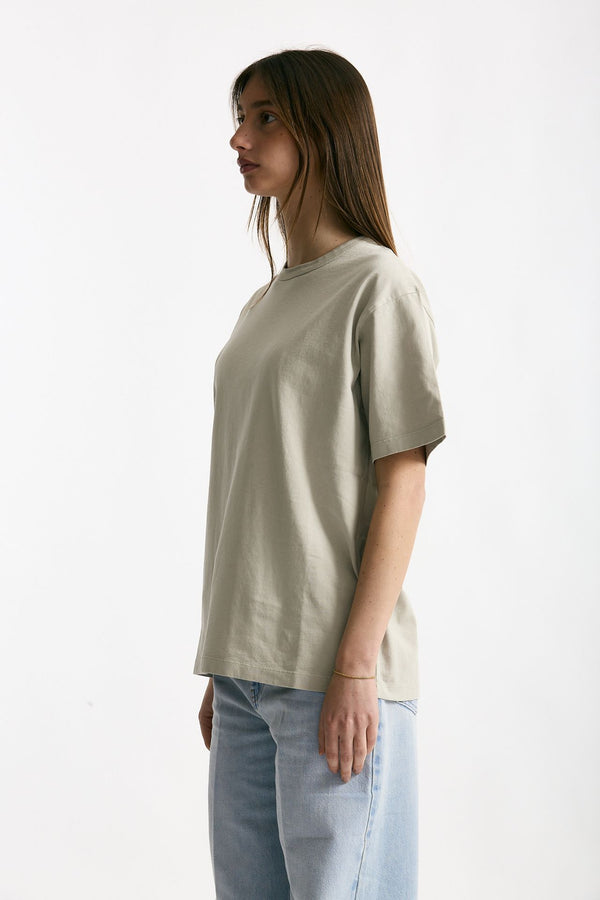 T-shirt over grigio lavato donna Grifoni