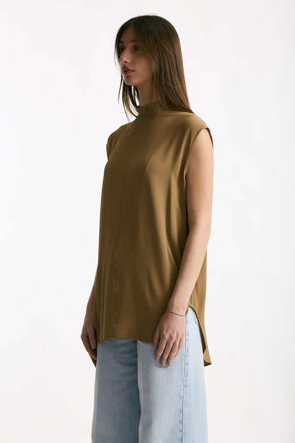 Camicia in seta cammello donna Grifoni