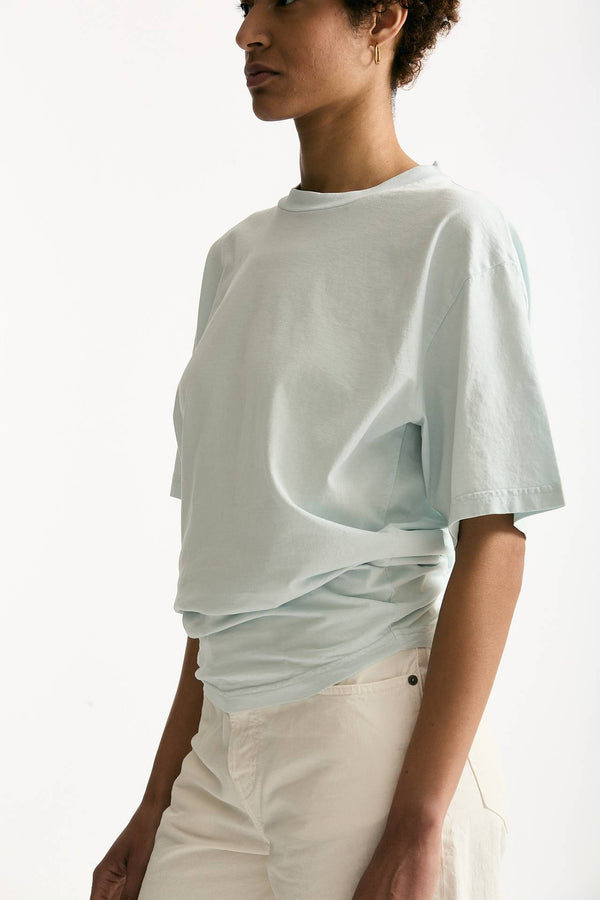 T-shirt girocollo over azzurro polvere donna Haikure