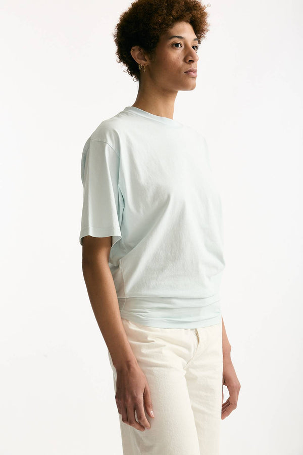 T-shirt girocollo over azzurro polvere donna Haikure