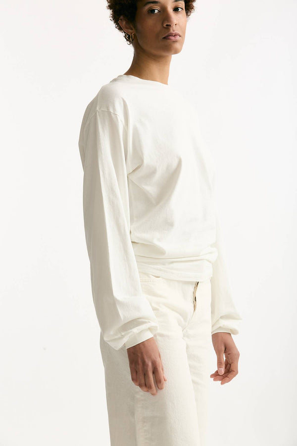 T-shirt girocollo over bianco donna Haikure