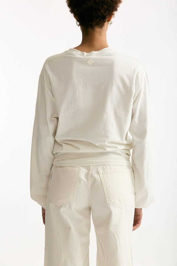 T-shirt girocollo over bianco donna Haikure