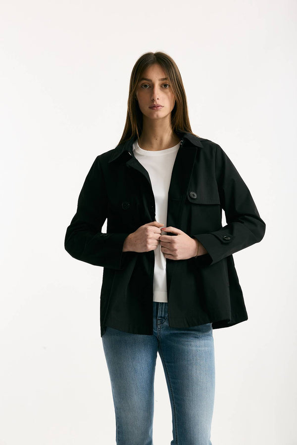 Peacot in cotone nero donna Herno