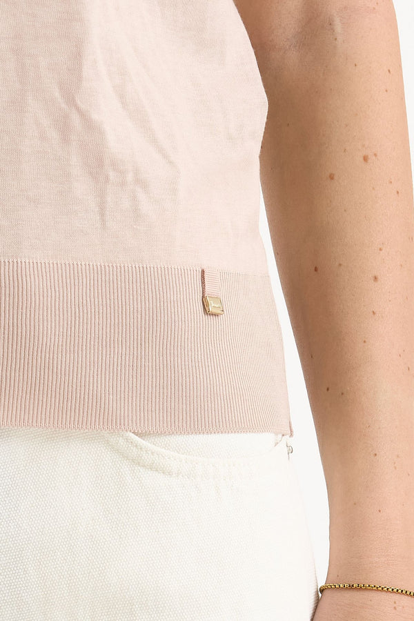 Polo in lyocell rosa donna Herno