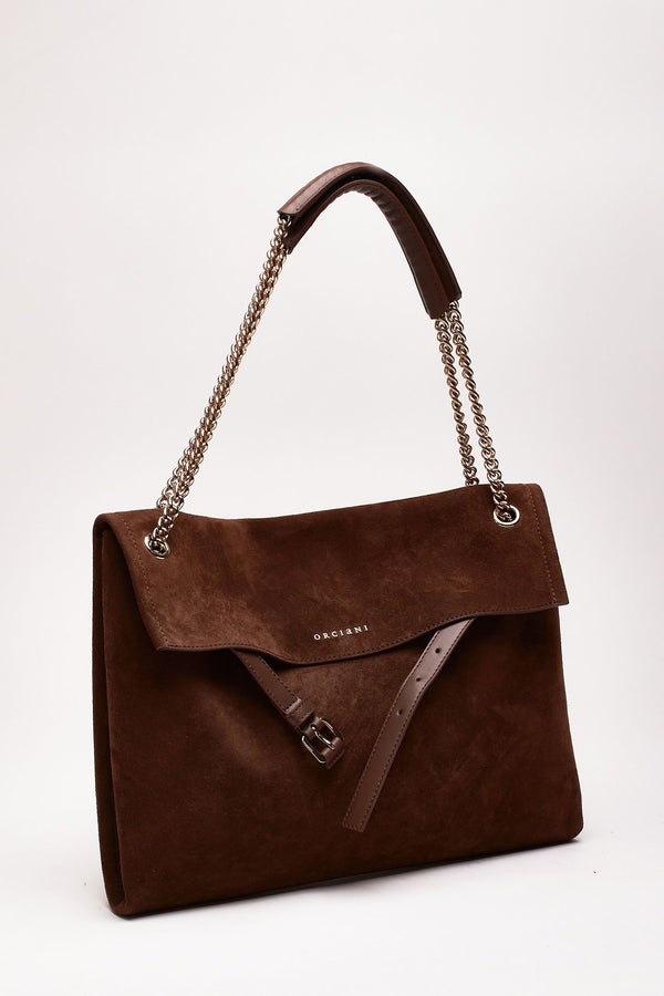 Borsa VENUS COCOA PEACH midi in suede donna Orciani