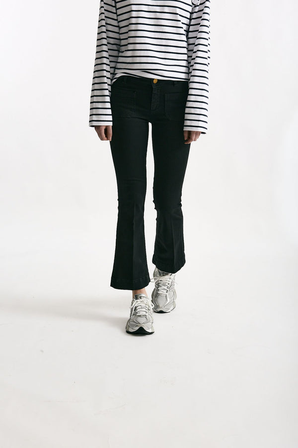 Jeans slim vita regolare nero donna Seafarer