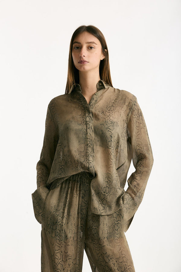 Camicia stampata pitone grigio donna Federica tosi