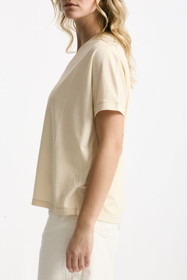 T-shirt over ice-cotton beige donna Zanone