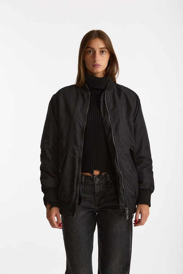 Bomber in nylon nero donna Giorgio brato