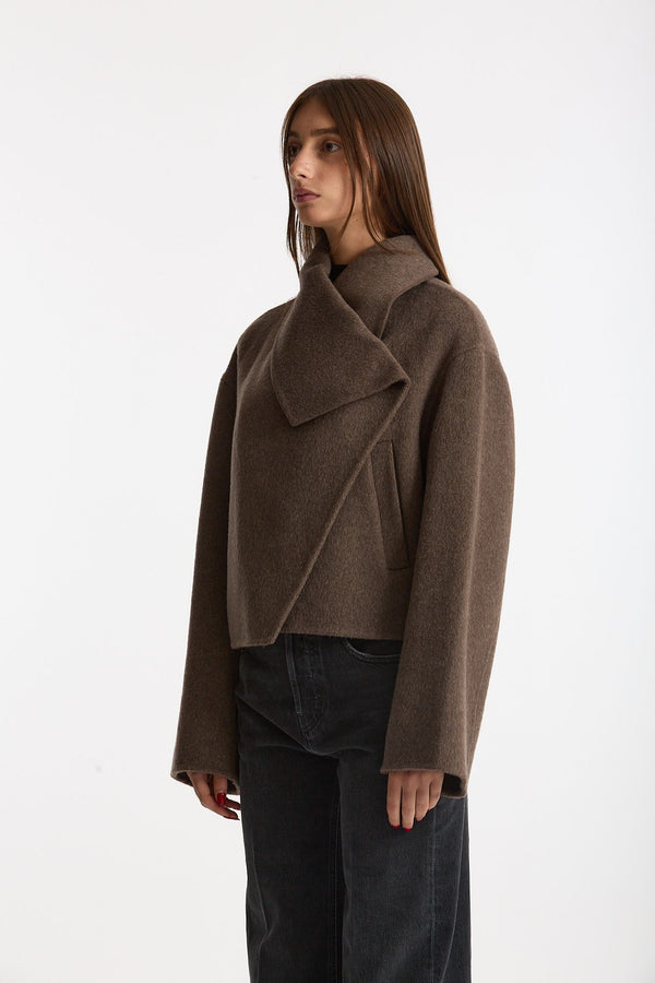 Giacca Gala cropped tortora scuro donna Grifoni
