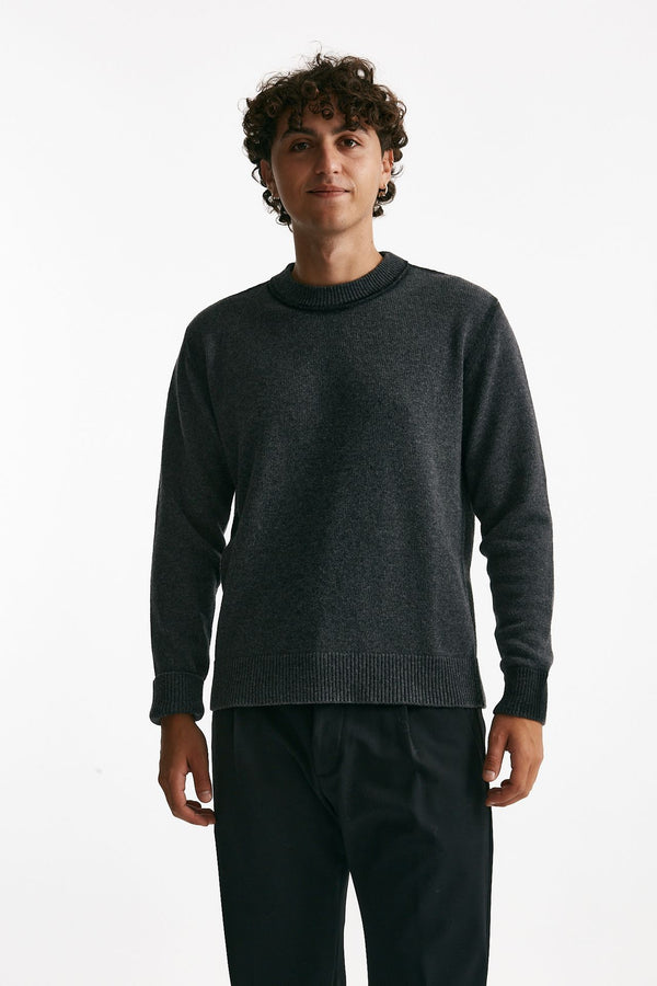maglia girocollo in lana e polliamide grigio uomo Atomo factory