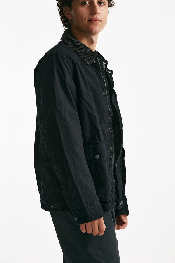 field jacket drifter wax in cotone nero uomo Barbour
